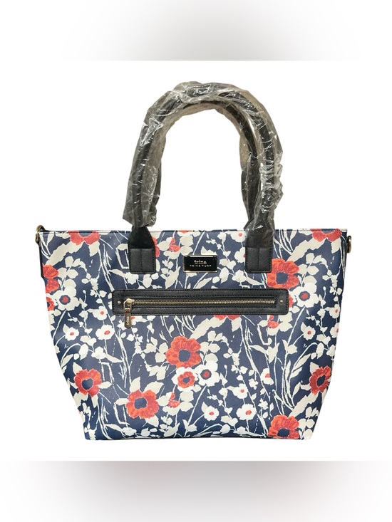 Trina Turk Handbags - Trina Turk Floral Navy Tote Bag with Red Accents